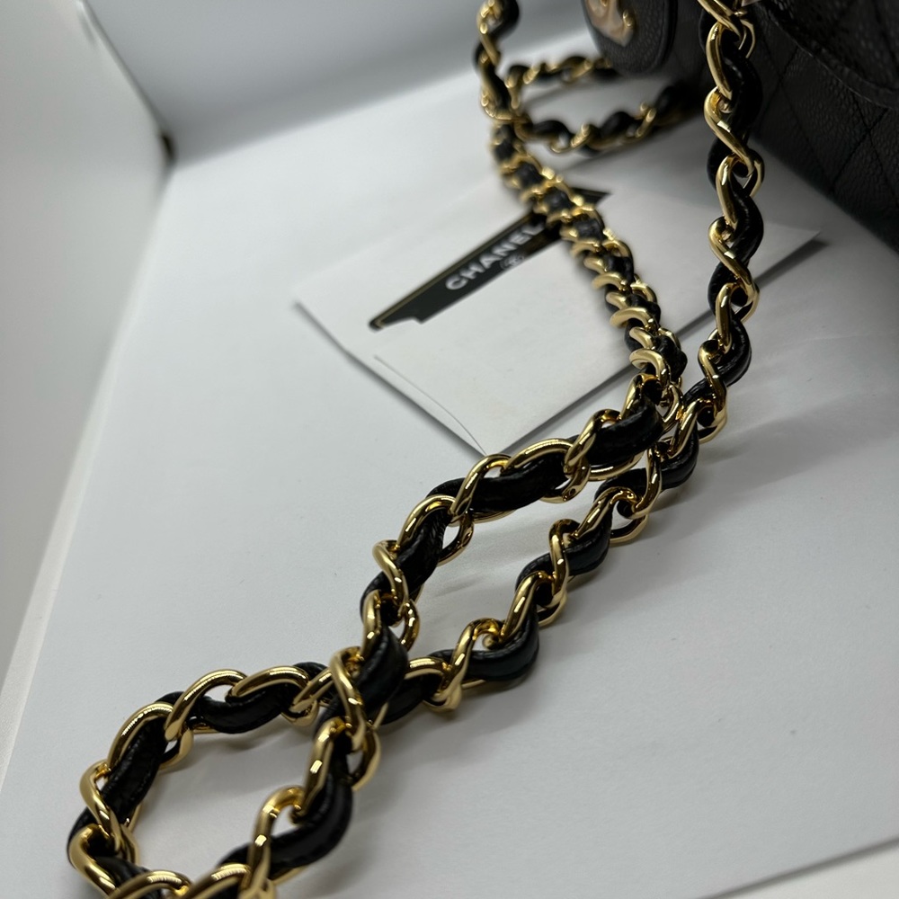 Chanel Classic Flap in caviar gold hardware. Color: Black - Picture 12 of 13